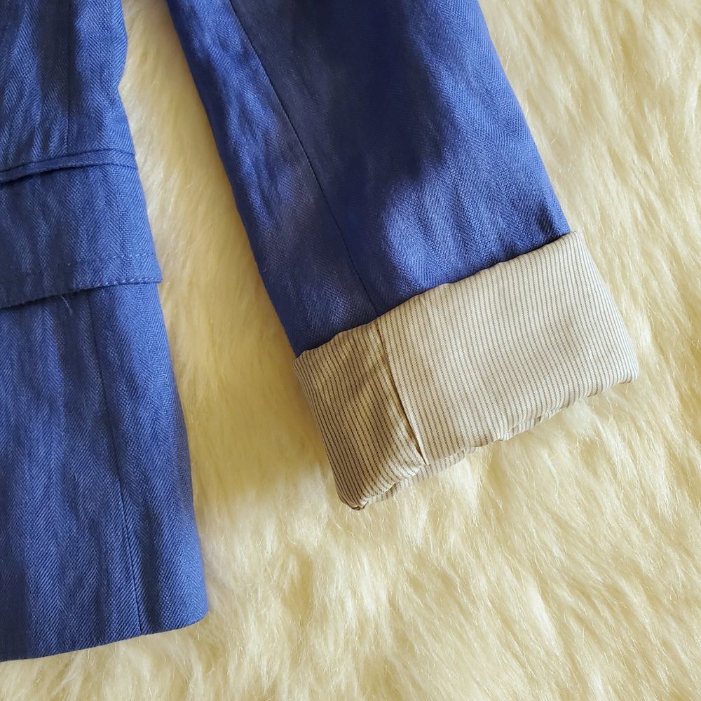 J. Crew Blue Herringbone Schoolboy Blazer Size 2 - Picture 5 of 16